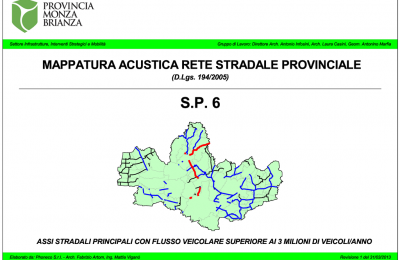 Mappatura acustica rete stradale Provincia Monza e Brianza