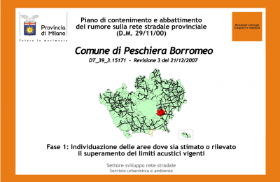 Piano di contenimento del rumore rete stradale Provincia di Milano